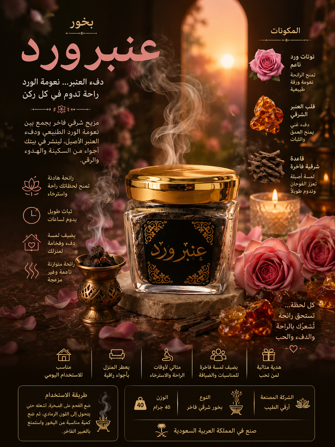 معطر عنبر ورد