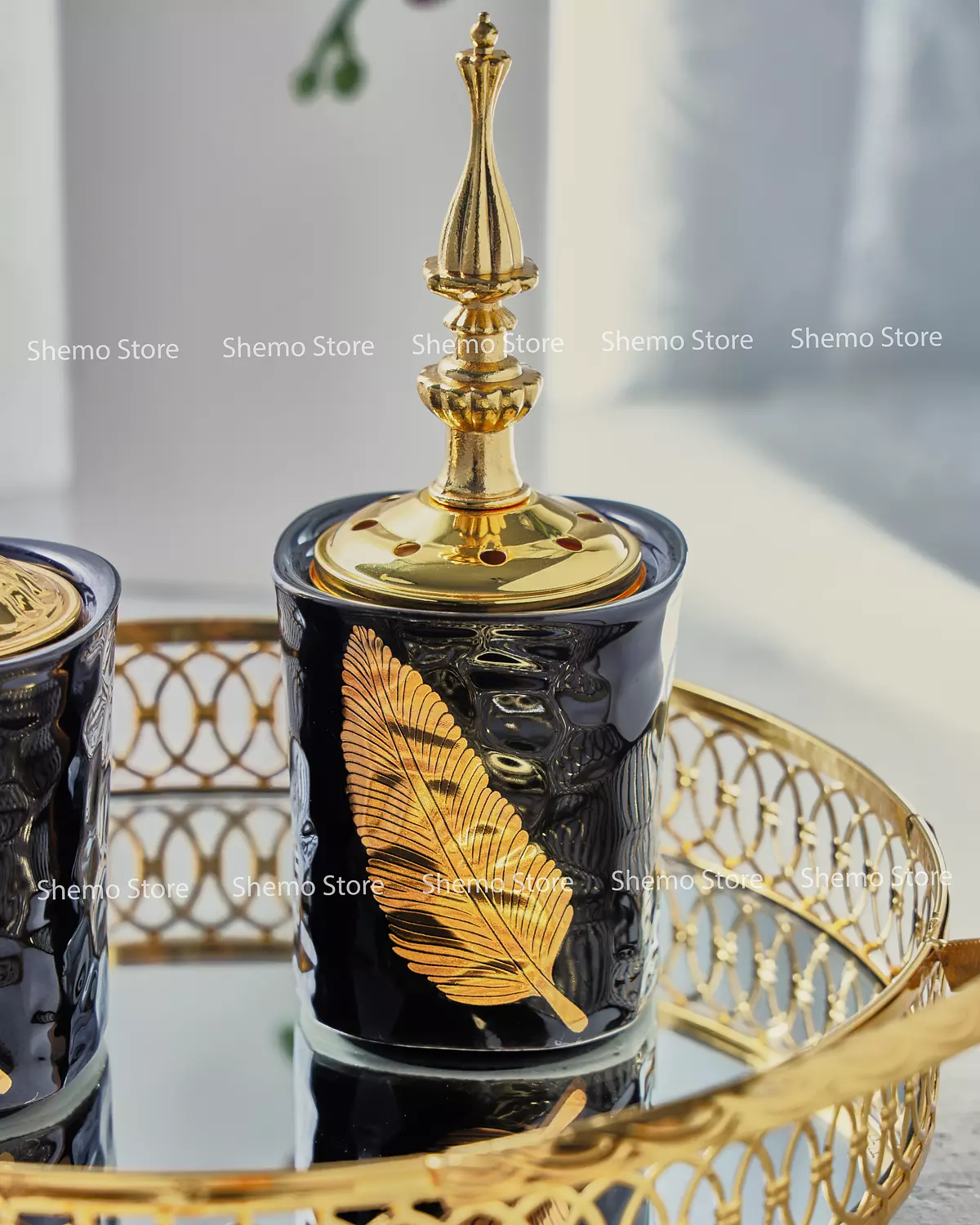 طقم مخبرة بورسلين لون اسود