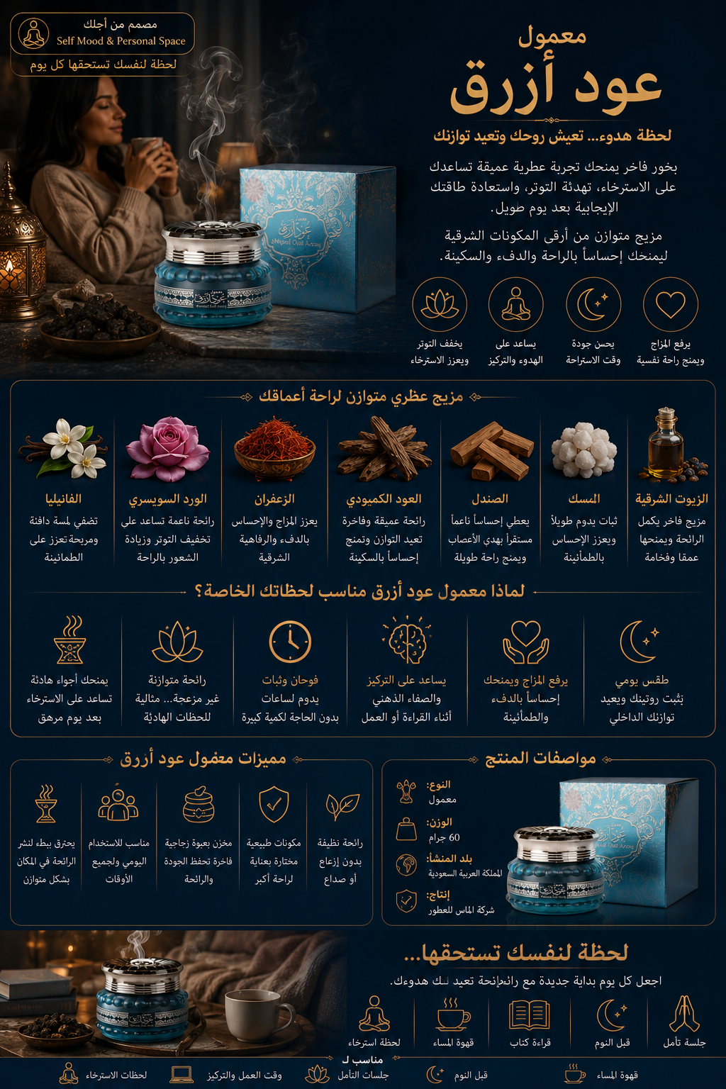 باقة معمول عود ازرق