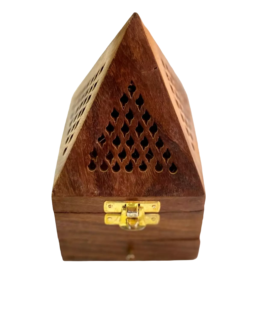 مبخرة هرمي خشب طبيعي