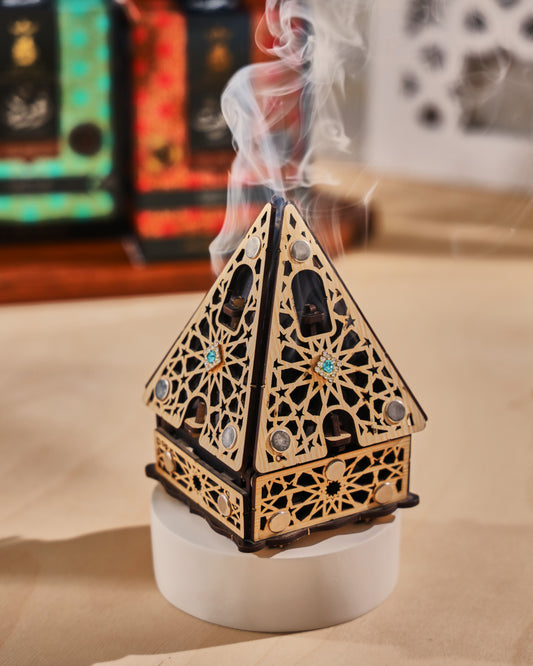 مبخرة هرمي تقطيع ليزر خشب MDFحجم ميني