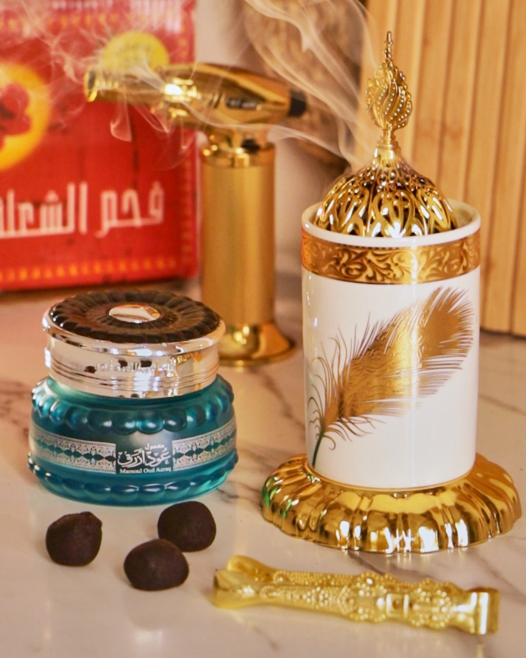 باقة معمول عود ازرق